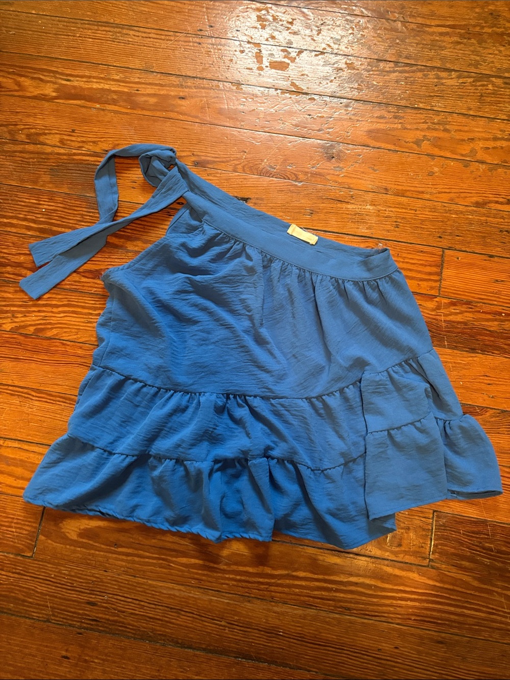 Blue Tiered Ruffle Top